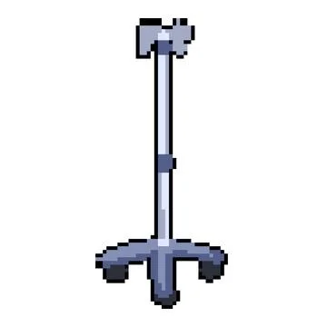 Clinic hydration iv drip stand pixel art vector illustration Stock Illustration