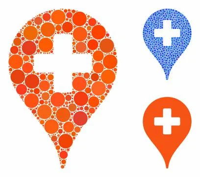 Clinic Map Pointer Composition Icon of Circles 스톡 일러스트