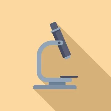 Clinic microscope lab icon flat vector. Clinic general Stock Illustration