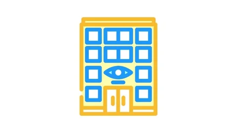 Clinic optometry vision eye color icon animation 스톡 동영상 327256877