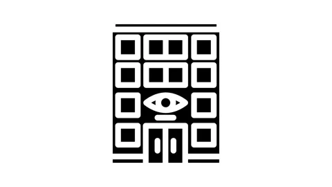 Clinic optometry vision eye glyph icon animation Stock Footage 326730160