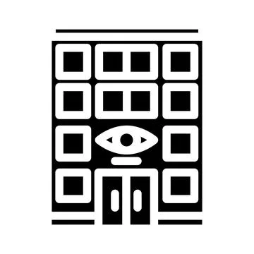 Clinic optometry vision eye glyph icon vector illustration Stock Illustration