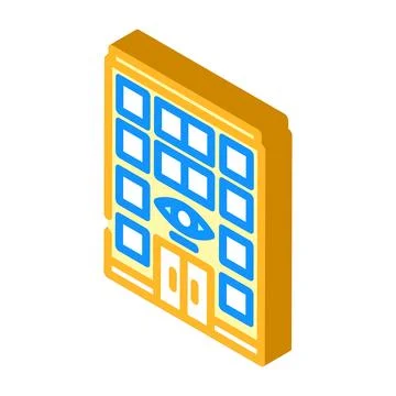 Clinic optometry vision eye isometric icon vector illustration Stock Illustration