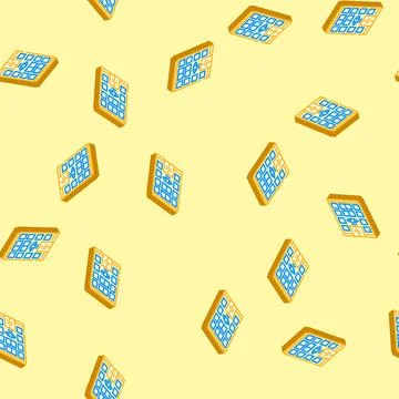 Clinic optometry vision eye isometric icon seamless pattern Stock Illustration
