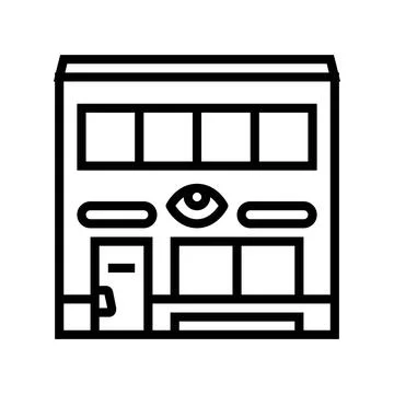 Clinic optometry vision eye line icon vector illustration Stock Illustration