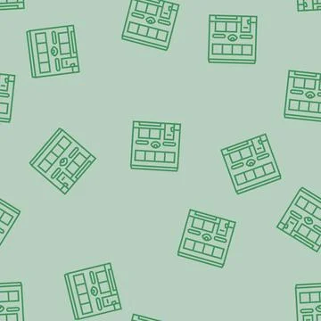 Clinic optometry vision eye line seamless pattern Stock Illustration