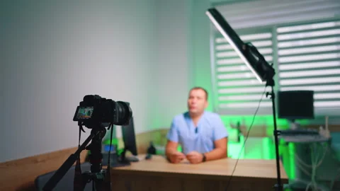 Clinic Vlog Setup With Doctor Camera And Light Stock Footage 333651458