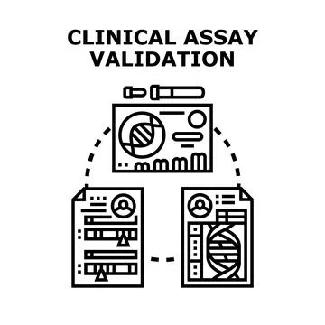 Clinical assay validation process for medical research Stockillustratie