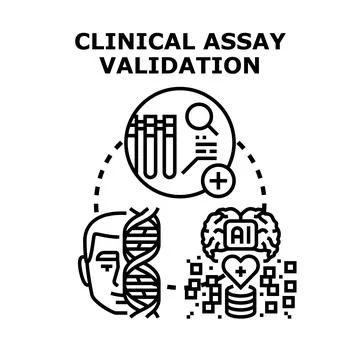 Clinical assay validation process for medical research 스톡 일러스트