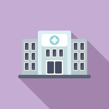 Clinical building icon flat vector. Review examination patient Ilustración de archivo