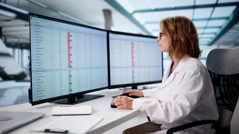 Clinical Coding On Computer Spreadsheet For Medical Billing Stock Footage 314934145