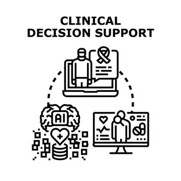 Clinical decision support system analyzing patient data Stock Illustration