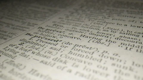 Clinical Depression Dictionary Depressed Macro Lens Cinematic Stock Footage 249706053