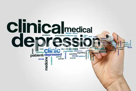 Clinical depression word cloud Stock Illustration