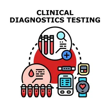 Clinical diagnostics testing and health monitoring concept Stock Illustration