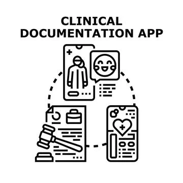 Clinical documentation app for electronic health records Stock Illustration