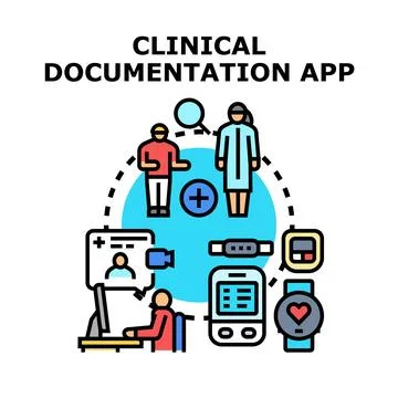 Clinical documentation application connecting medical professionals and pat.. 스톡 일러스트