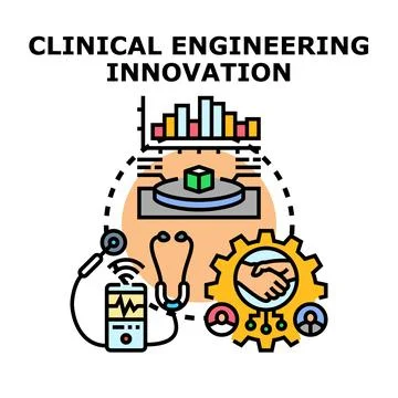 Clinical engineering innovation developing advanced healthcare solutions Illustrazione stock