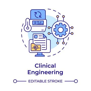 Clinical engineering multi color concept icon Stock Illustration