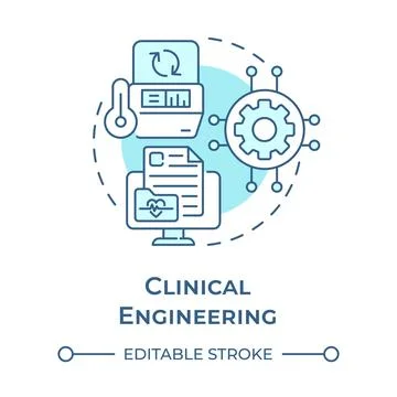 Clinical engineering soft blue concept icon Illustrazione stock