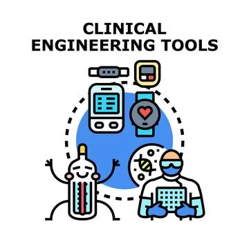 Clinical engineering tools concept for medical technology development 库存插图