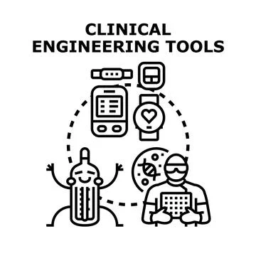 Clinical engineering tools concept for medical technology development 스톡 일러스트
