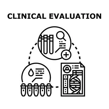 Clinical evaluation process with medical laboratory analysis Stock Illustration