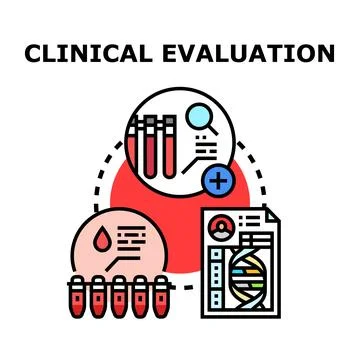 Clinical evaluation process with medical laboratory analysis Stock Illustration