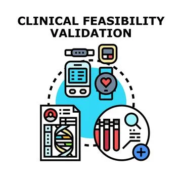 Clinical feasibility validation process with patient data Stock Illustration