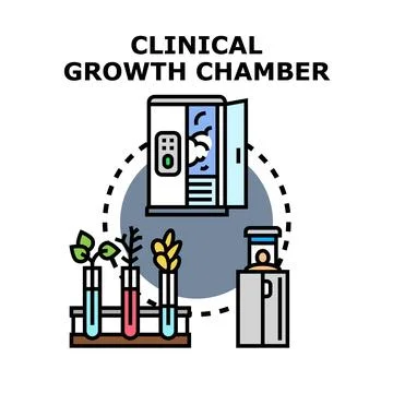 Clinical growth chamber developing plant science experiment Stock-Illustration