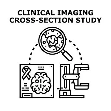 Clinical imaging cross section study vector icon illustrating medical diagnos Stock Illustration