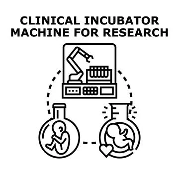 Clinical incubator machine developing human reproduction research Ilustração Stock