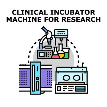 Clinical incubator machine technology for scientific research Stock Illustration