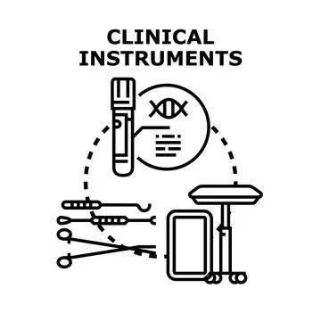 Clinical instruments concept for medical testing and healthcare 스톡 일러스트