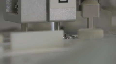 Clinical lab equipment workflow,blood sample testing, medical laboratory device Stock Footage 58957389