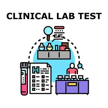 Clinical laboratory test process performing medical research Stock Illustration