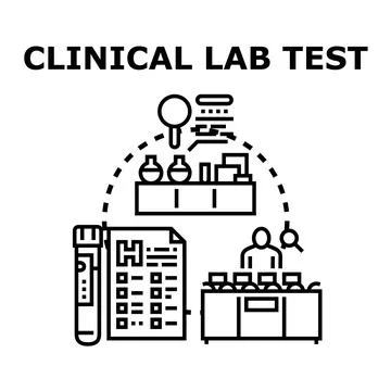 Clinical laboratory test process performing medical research 스톡 일러스트