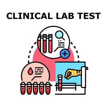 Clinical laboratory test process performing medical research diagnostics Stockillustratie