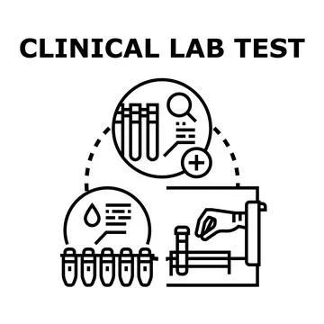 Clinical laboratory test process performing medical research diagnostics Stock Illustration