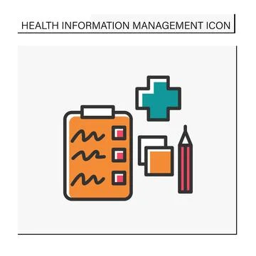 Clinical notes color icon Stock Illustration