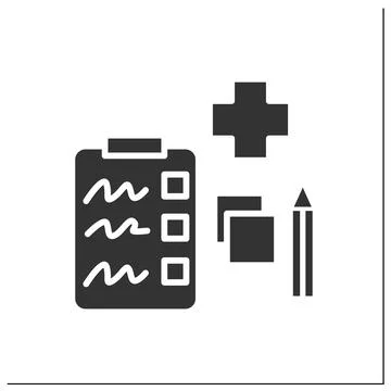 Clinical notes glyph icon Stock Illustration
