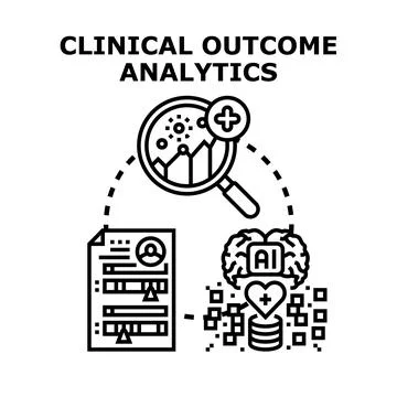Clinical outcome analytics process for health research Stock Illustration