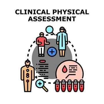 Clinical physical assessment process analyzing medical health Stock Illustration