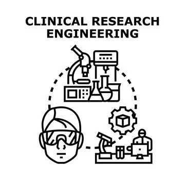Clinical research engineering concept with scientific research Stock Illustration