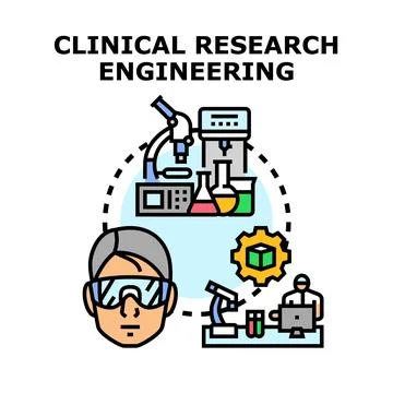 Clinical research engineering concept with scientific research Stock Illustration
