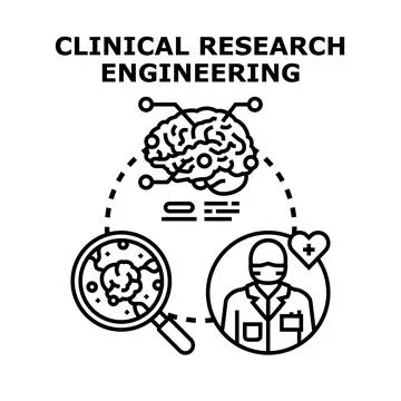 Clinical research engineering developing healthcare technology solutions Stock Illustration