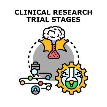 Clinical research trial stages development process concept Stock-Illustration
