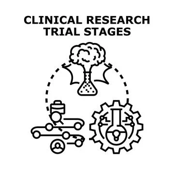 Clinical research trial stages development process concept Stock-Illustration