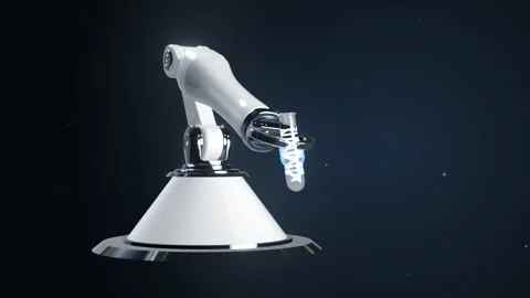 Clinical robot interacts with genetic sample, 4K 库存影片 337440189
