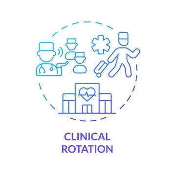Clinical rotation blue gradient concept icon Stock Illustration